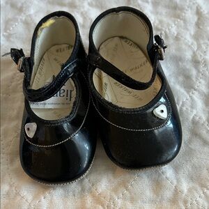 Child's Black Patent Mary Jane Shoes with Heart Accent